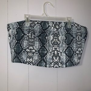 snake print tube top & skirt